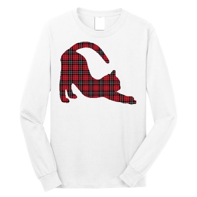 Red Buffalo Plaid Cat Matching Family Christmas Gift Long Sleeve Shirt