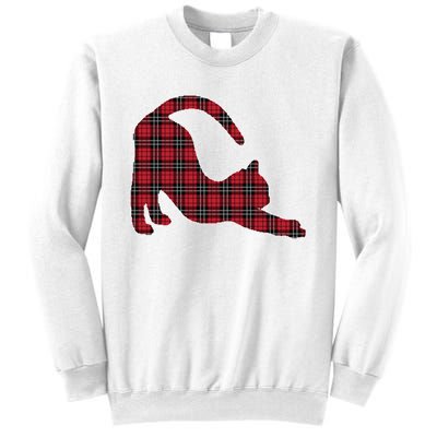 Red Buffalo Plaid Cat Matching Family Christmas Gift Sweatshirt