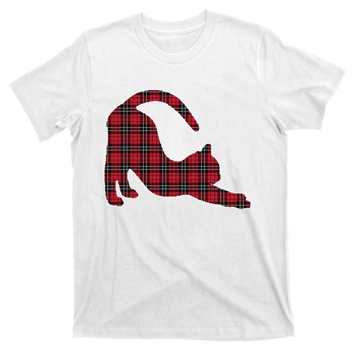 Red Buffalo Plaid Cat Matching Family Christmas Gift T-Shirt