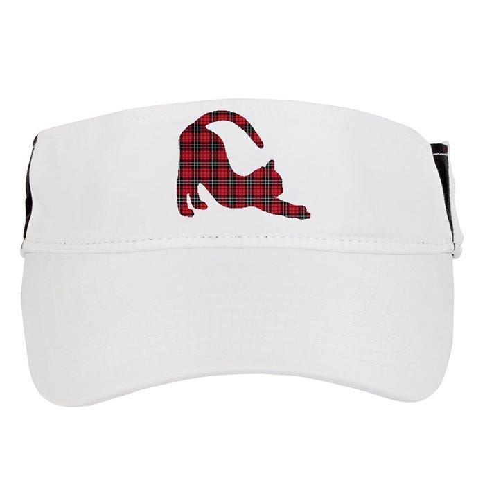 Red Buffalo Plaid Cat Matching Family Christmas Gift Adult Drive Performance Visor