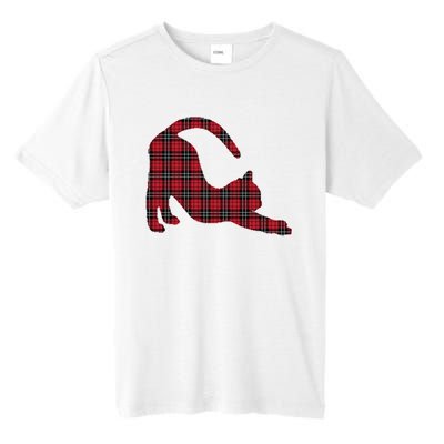 Red Buffalo Plaid Cat Matching Family Christmas Gift Tall Fusion ChromaSoft Performance T-Shirt