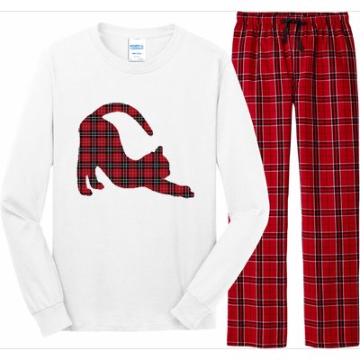 Red Buffalo Plaid Cat Matching Family Christmas Gift Long Sleeve Pajama Set