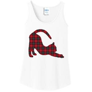 Red Buffalo Plaid Cat Matching Family Christmas Gift Ladies Essential Tank