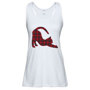 Red Buffalo Plaid Cat Matching Family Christmas Gift Ladies Essential Flowy Tank