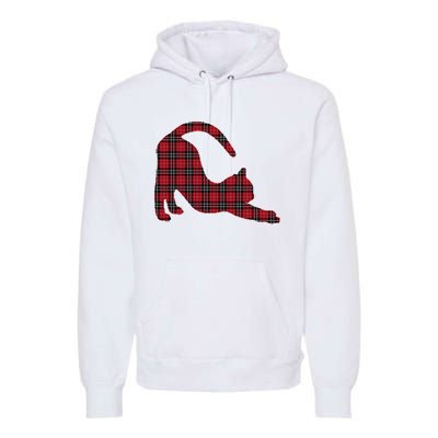 Red Buffalo Plaid Cat Matching Family Christmas Gift Premium Hoodie