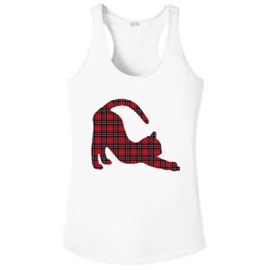 Red Buffalo Plaid Cat Matching Family Christmas Gift Ladies PosiCharge Competitor Racerback Tank