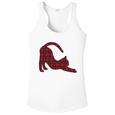 Red Buffalo Plaid Cat Matching Family Christmas Gift Ladies PosiCharge Competitor Racerback Tank