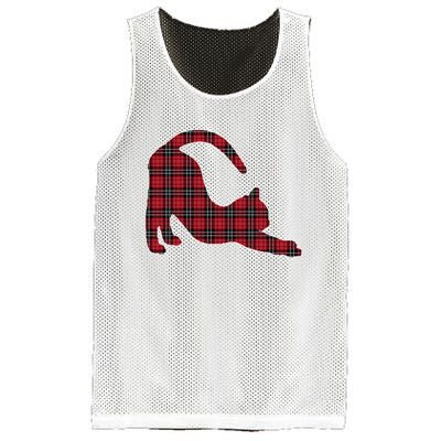 Red Buffalo Plaid Cat Matching Family Christmas Gift Mesh Reversible Basketball Jersey Tank