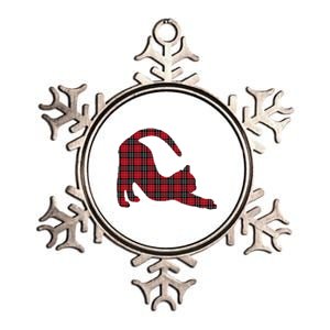 Red Buffalo Plaid Cat Matching Family Christmas Gift Metallic Star Ornament