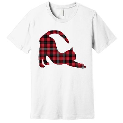 Red Buffalo Plaid Cat Matching Family Christmas Gift Premium T-Shirt