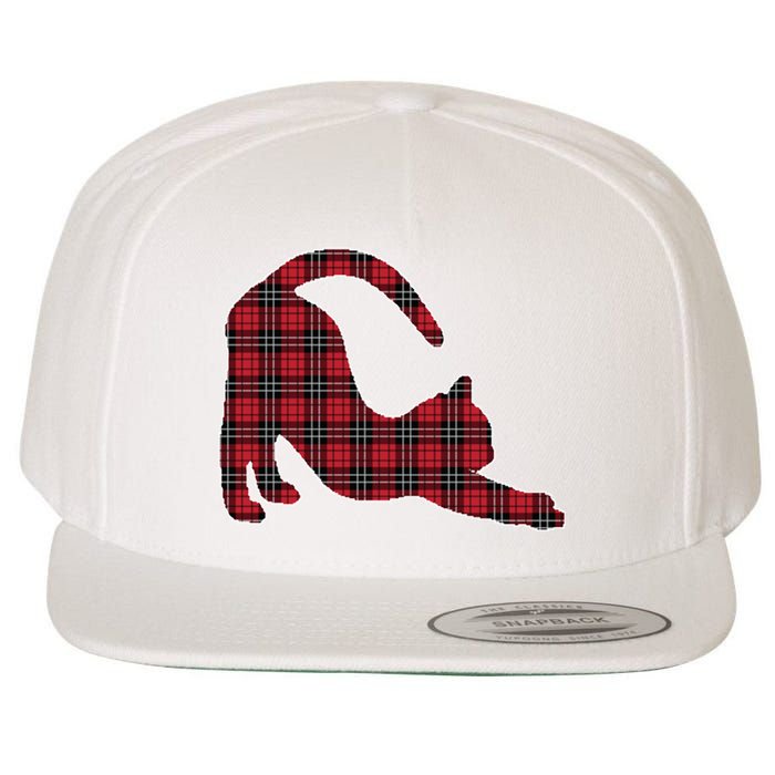 Red Buffalo Plaid Cat Matching Family Christmas Gift Wool Snapback Cap