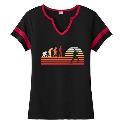 Retro Baseball Player Gift Vintage Baseballer Baseball Funny Gift Ladies Halftime Notch Neck Tee