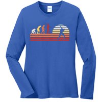 Retro Baseball Player Gift Vintage Baseballer Baseball Funny Gift Ladies Long Sleeve Shirt