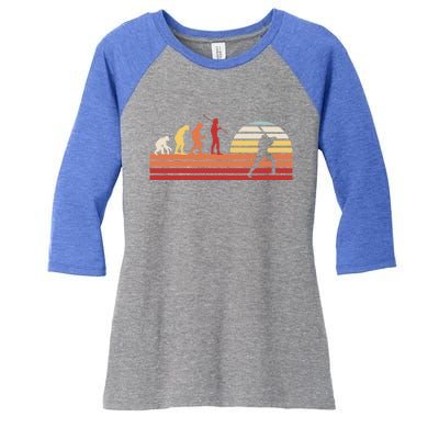 Retro Baseball Player Gift Vintage Baseballer Baseball Funny Gift Women's Tri-Blend 3/4-Sleeve Raglan Shirt