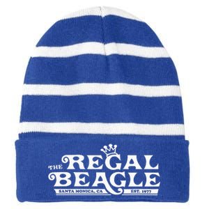 Regal Beagle Pub ThreeS Company Retro Tv Show Striped Beanie with Solid Band