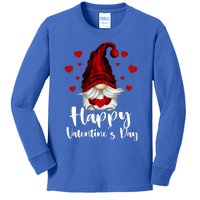 Red Buffalo Plaid Gnome Lovers Fans Happy Valentine's Day Gift Kids Long Sleeve Shirt