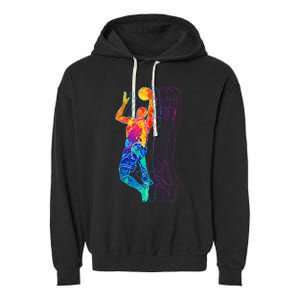 Retro Basketball Player Garment-Dyed Fleece Hoodie