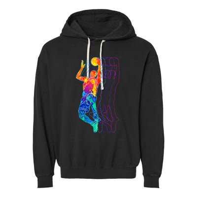 Retro Basketball Player Garment-Dyed Fleece Hoodie