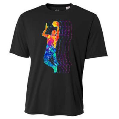 Retro Basketball Player Cooling Performance Crew T-Shirt