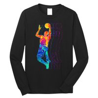 Retro Basketball Player Long Sleeve Shirt