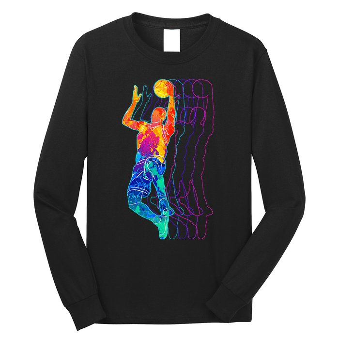 Retro Basketball Player Long Sleeve Shirt