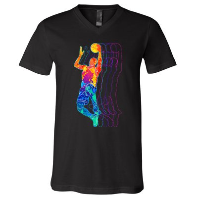 Retro Basketball Player V-Neck T-Shirt