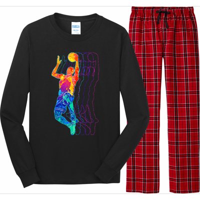 Retro Basketball Player Long Sleeve Pajama Set