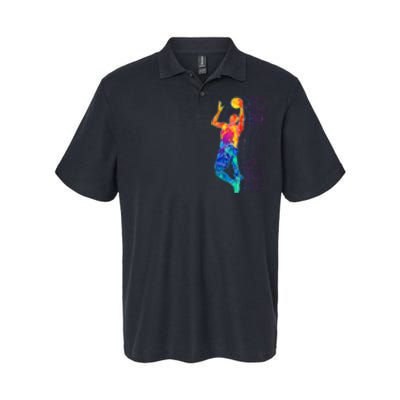 Retro Basketball Player Softstyle Adult Sport Polo