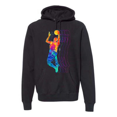 Retro Basketball Player Premium Hoodie