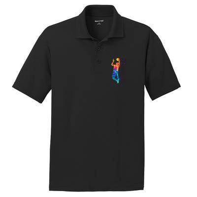 Retro Basketball Player PosiCharge RacerMesh Polo