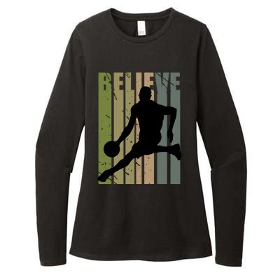 Retro Basketball Player Coach Coaching Cool Vintage Cute Gift Womens CVC Long Sleeve Shirt