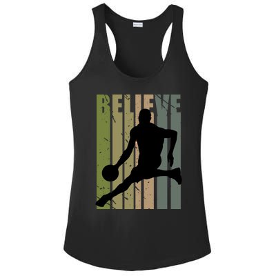 Retro Basketball Player Coach Coaching Cool Vintage Cute Gift Ladies PosiCharge Competitor Racerback Tank