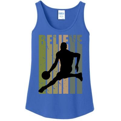 Retro Basketball Player Coach Coaching Cool Vintage Cute Gift Ladies Essential Tank