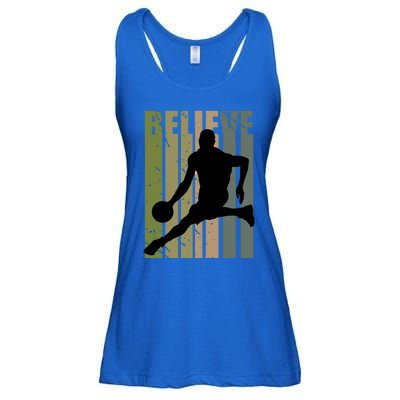 Retro Basketball Player Coach Coaching Cool Vintage Cute Gift Ladies Essential Flowy Tank