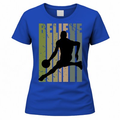 Retro Basketball Player Coach Coaching Cool Vintage Cute Gift Women's T-Shirt