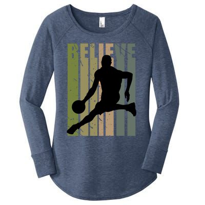 Retro Basketball Player Coach Coaching Cool Vintage Cute Gift Women's Perfect Tri Tunic Long Sleeve Shirt