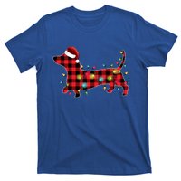 Red Buffalo Plaid Dachshund Christmas Tree Lights Pajama Gift T-Shirt