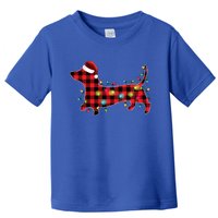 Red Buffalo Plaid Dachshund Christmas Tree Lights Pajama Gift Toddler T-Shirt