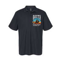 Riding Bulls Punching Fools  Cowboy Rodeo & Ranch Lovers Softstyle Adult Sport Polo