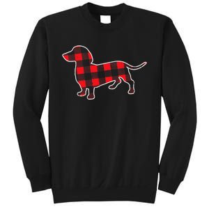 Red Buffalo Plaid Dachshund Dog Xmas Holiday Wiener Sweatshirt