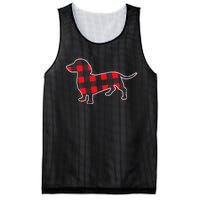 Red Buffalo Plaid Dachshund Dog Xmas Holiday Wiener Mesh Reversible Basketball Jersey Tank