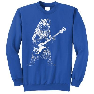 Retro Bear Playing Bass Guitar Bear Guitarist Music Lovers Sweatshirt