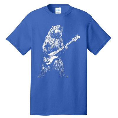 Retro Bear Playing Bass Guitar Bear Guitarist Music Lovers Tall T-Shirt