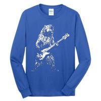 Retro Bear Playing Bass Guitar Bear Guitarist Music Lovers Tall Long Sleeve T-Shirt