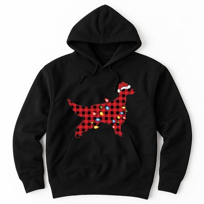 Red Buffalo Plaid Santa Irish Setter Dog Christmas Pajama Sweatshirt Hoodie