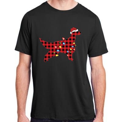 Red Buffalo Plaid Santa Irish Setter Dog Christmas Pajama Sweatshirt Adult ChromaSoft Performance T-Shirt