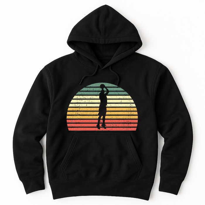 Retro Basketball Player Hoops Baller Vintage Basketball Hoodie