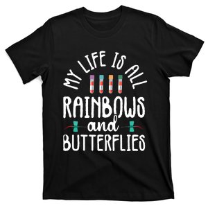 Rainbow Butterflies Phlebotomist Phlebotomy Technician Nurse T-Shirt