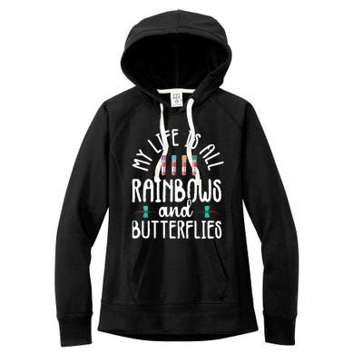 Rainbow Butterflies Phlebotomist Phlebotomy Technician Nurse Women's Fleece Hoodie