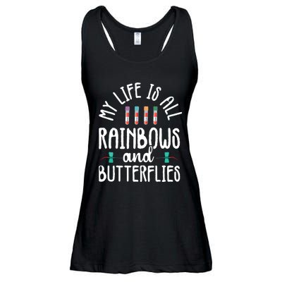 Rainbow Butterflies Phlebotomist Phlebotomy Technician Nurse Ladies Essential Flowy Tank